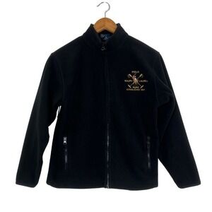 Polo Ralph Lauren RLPC Black Full‎ Zip Fleece Jacket Youth M (12/14) Preppy
